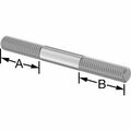 Bsc Preferred 18-8 Stainless Steel Threaded on Both Ends Stud M8 x 1.25mm Thread Size 27mm Thread len 80mm Long 92997A256